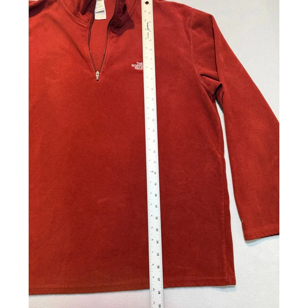 The North Face Mens Pullover TKA 100‎ Fleece Quarter Zip Red Sweater Large